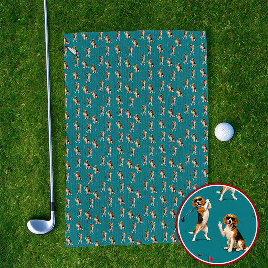 Beagle Pattern Golf Towels, Funny Beagle Golf Towel, Dog Lover Gift For Golfer