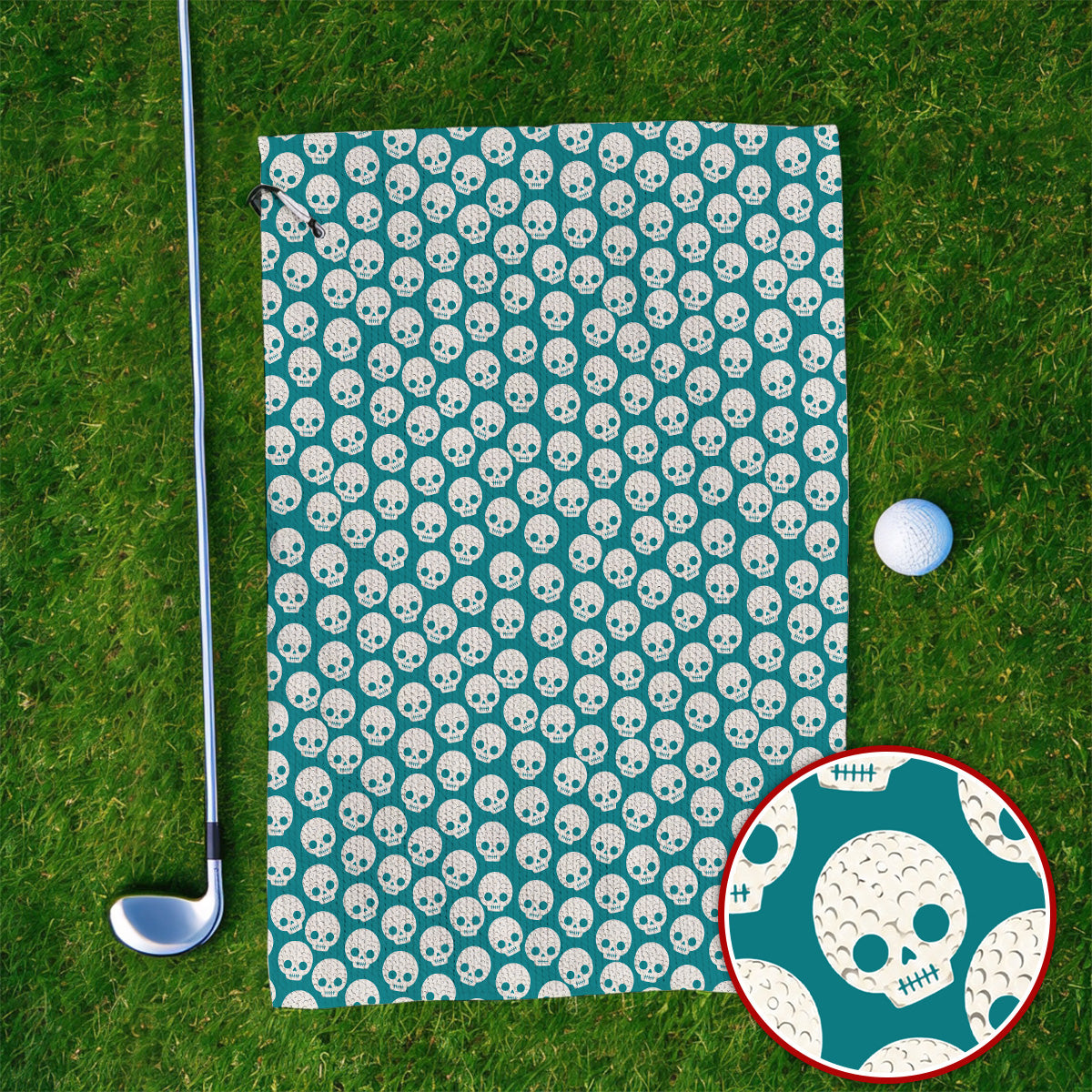 Crazy Skeleton Golf Towel, Skeleton Pattern Golf Towels, Golf Gift For Golfer
