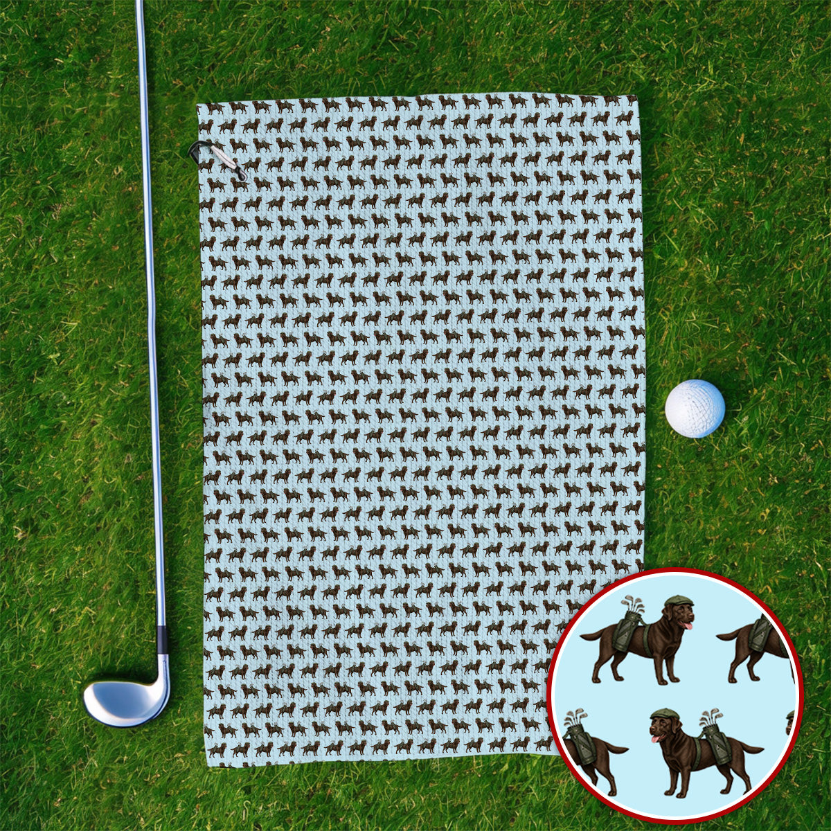 Chocolate Labrador Golf Towels, Funny Dog Golf Towel, Labrador Lover Gift