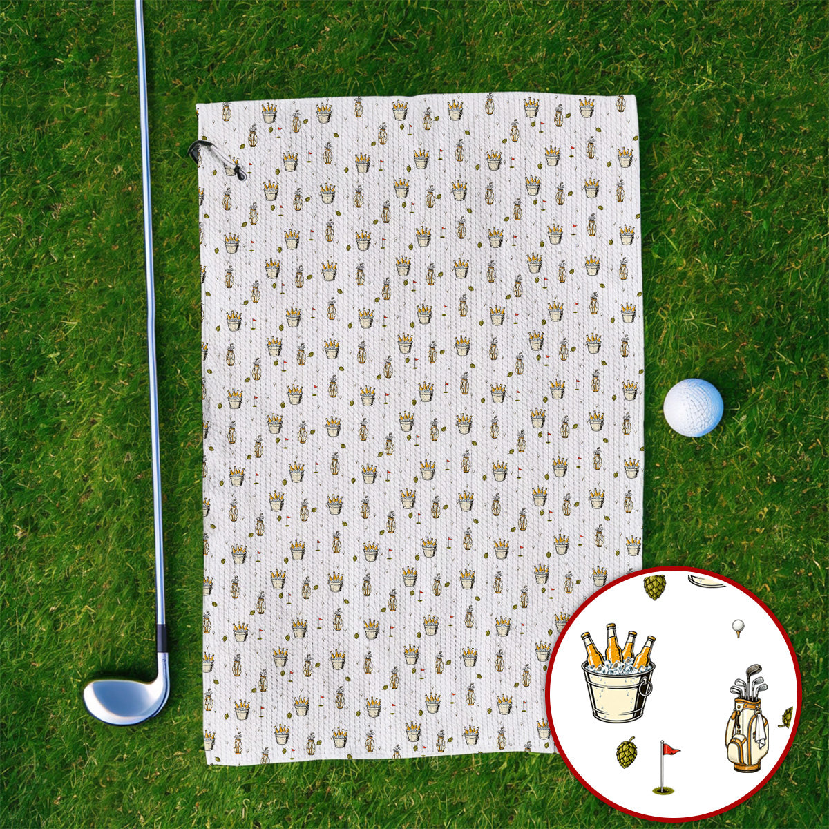 Crazy Beer Pattern Golf Towels, Beers Golf Towel, Golf Gift For Golfer