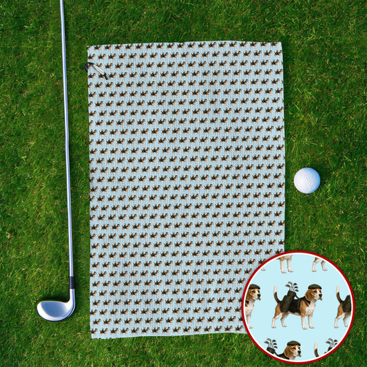 Classic Beagle Pattern Golf Towels, Beagle Dog Golf Towel, Crazy Golf Gift For Golfer