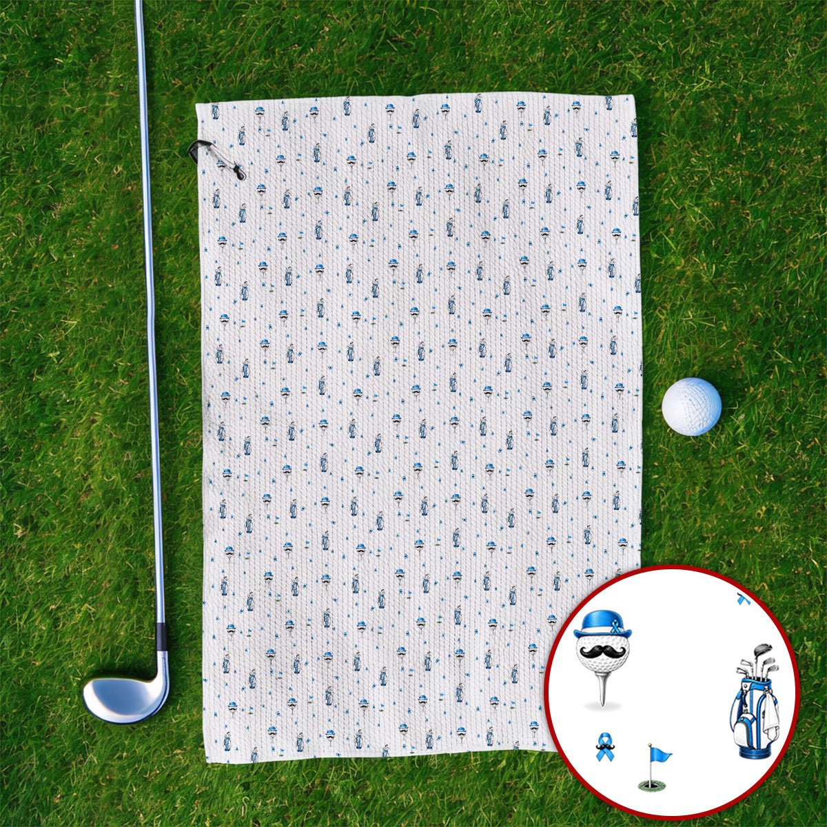 Blue Ribbon Golf Socks, Prostate Cancer Awareness Golf Sock, Golf Gift for Golfer