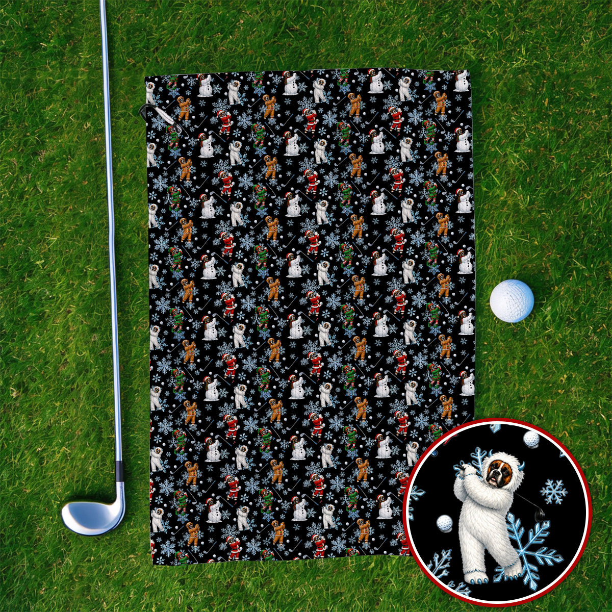 Boxer Christmas Pattern Golf Polos, Funny Holiday Boxer Golfer Shirt, Christmas Golf Gift for Dog Lovers