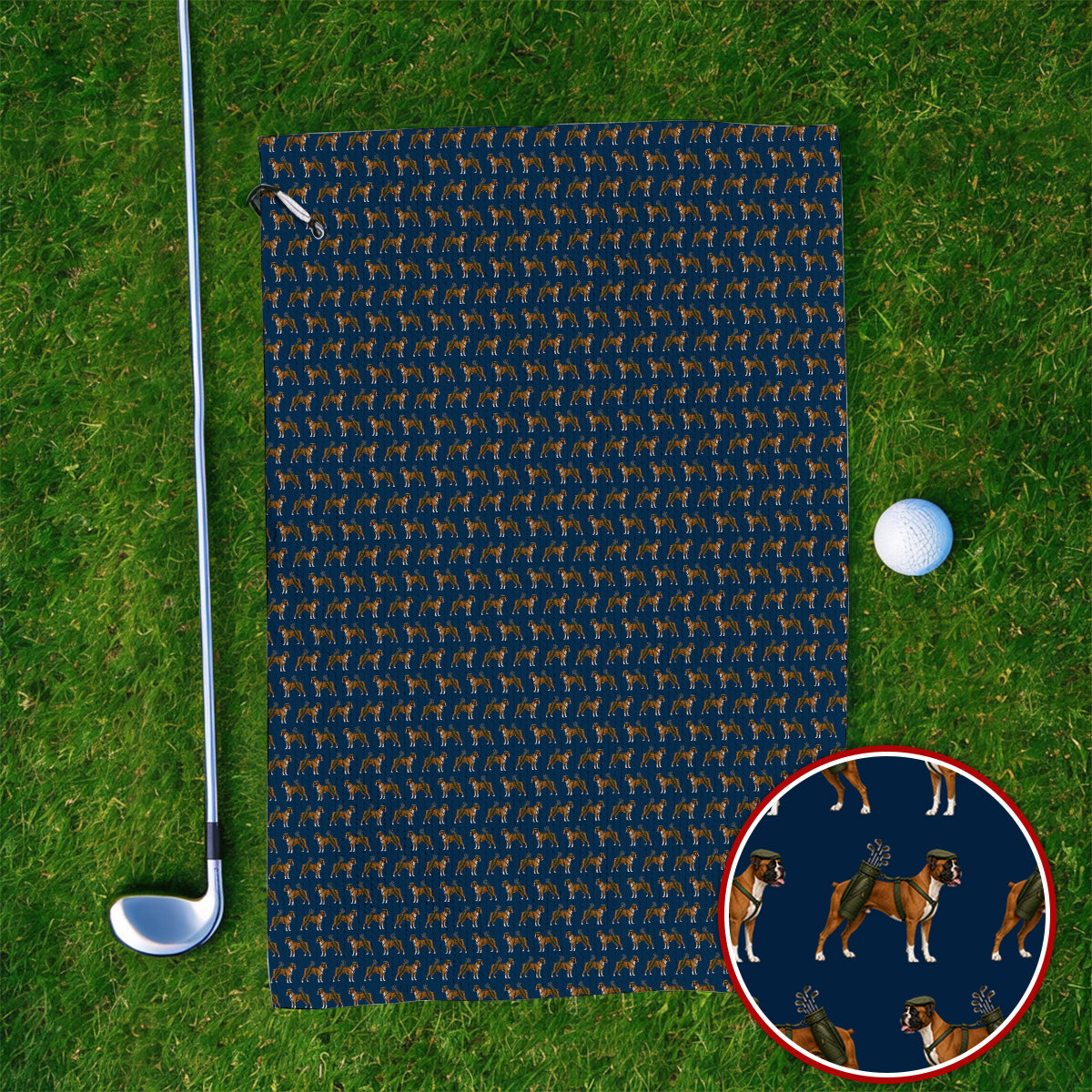 Boxer Dog Golf Towel, Boxer Pattern Golf Towels for Golfer, Golf Gift For Dog Owners