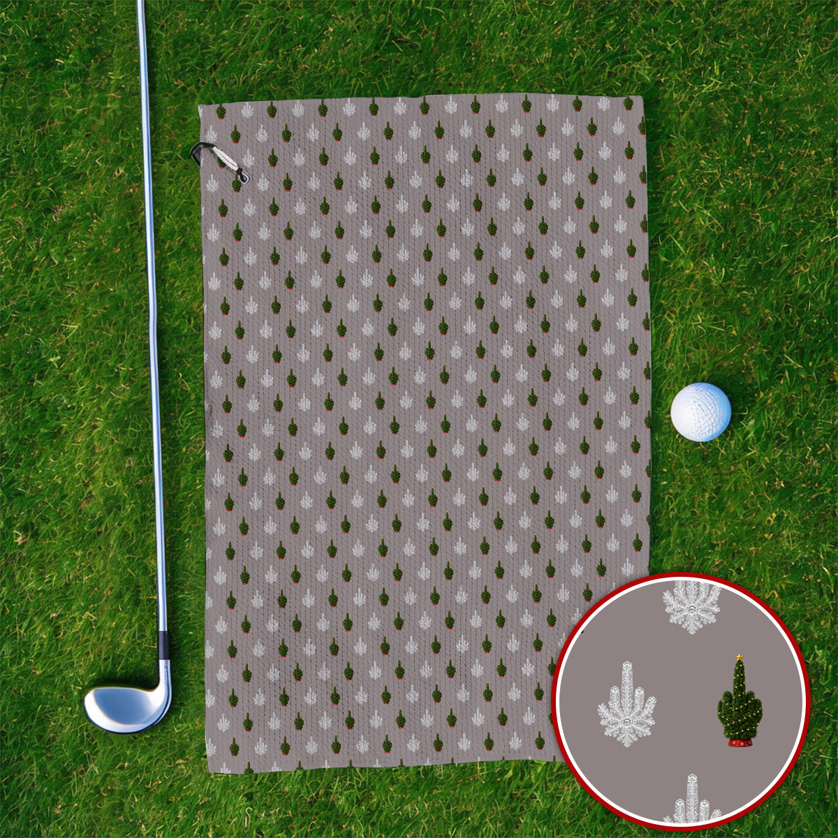 Christmas Tree Pattern Golf Towels, Xmas Golf Towel, Funny Golf Gift For Golfer