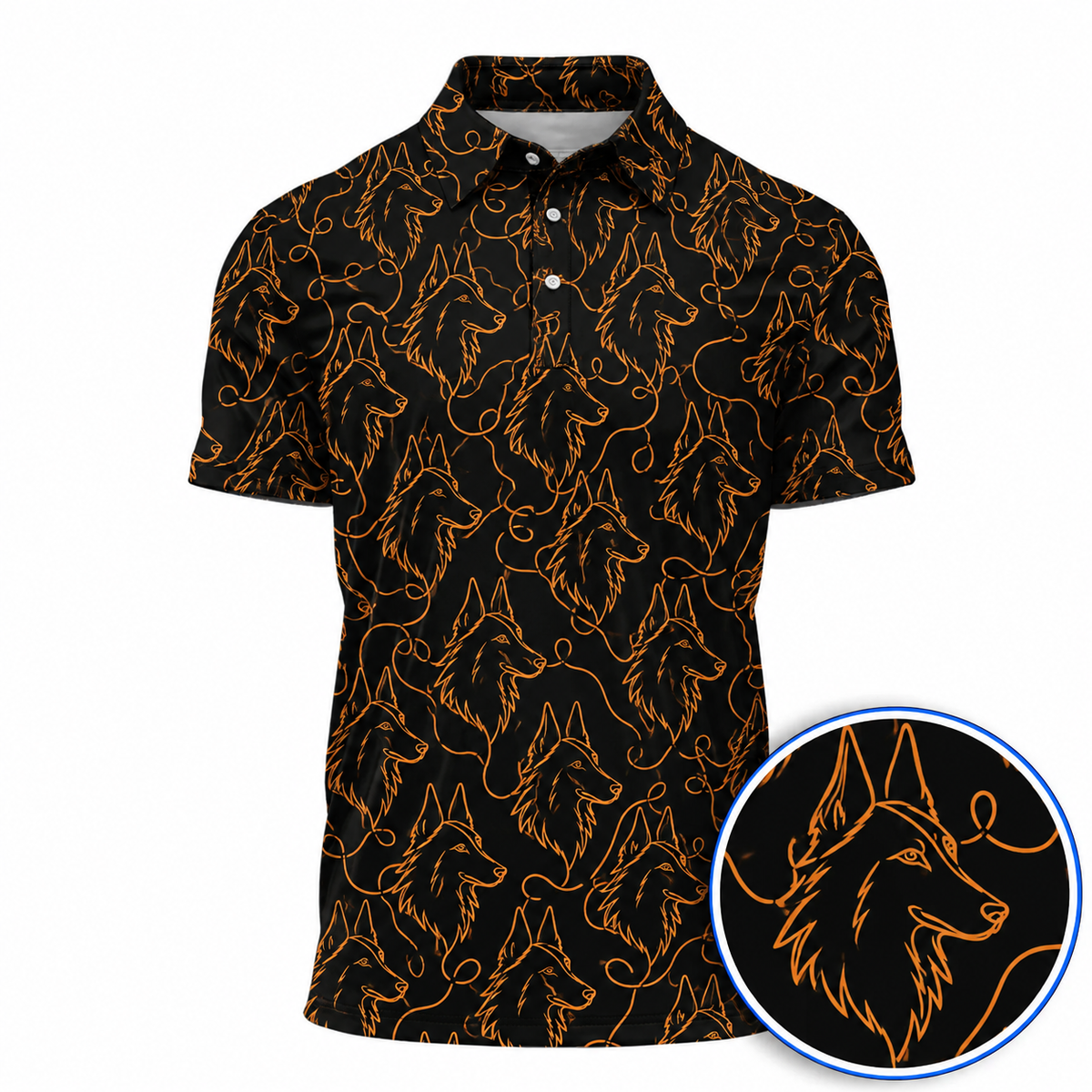 Belgian Malinois Golf Swing Shirt, Belgian Malinois Pattern Golf Polos For Dog Lovers, Crazy Golf Gift For Golfers