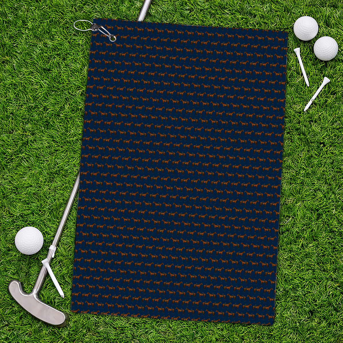 American Quarter Horse Golf Towels, Crazy Horse Pattern Golf Towel, Western Horse Gift for Golfers