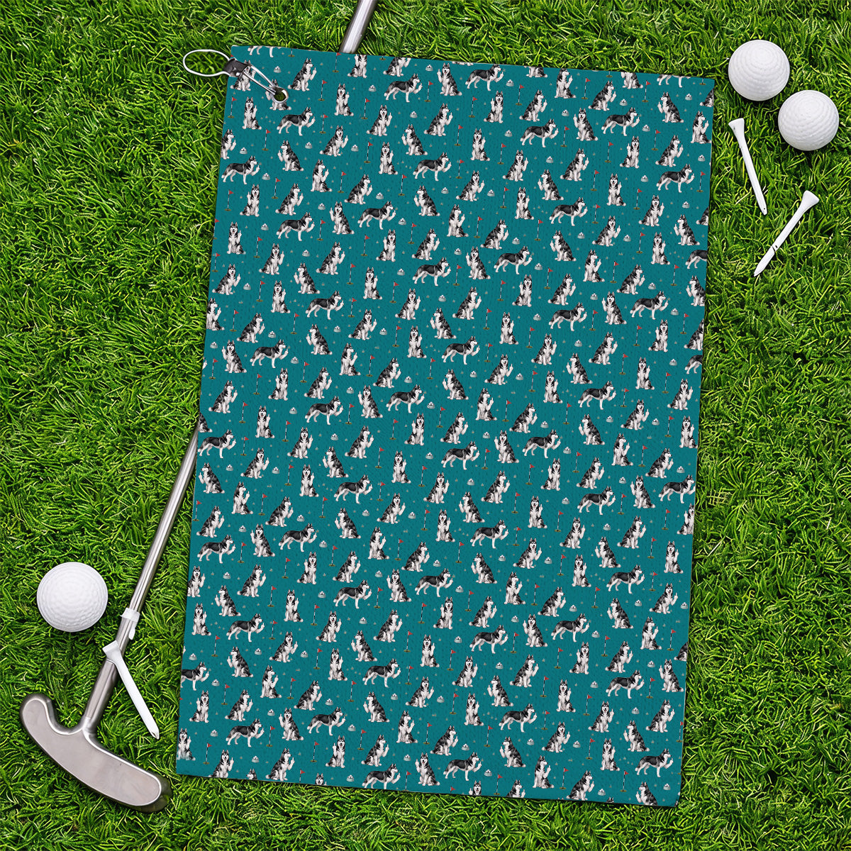Crazy Husky Golf Towle, Husky Sibir Pattern Golf Towles For Dog Lover, Golf Gift For Golfer