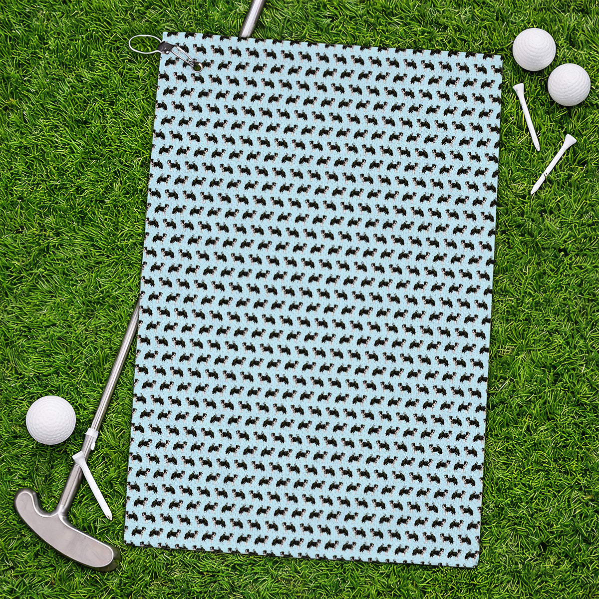 Funny Border Collie Golf Towel, Border Collie Pattern Golf Towels for Golfer, Dog Lovers Golf Gift