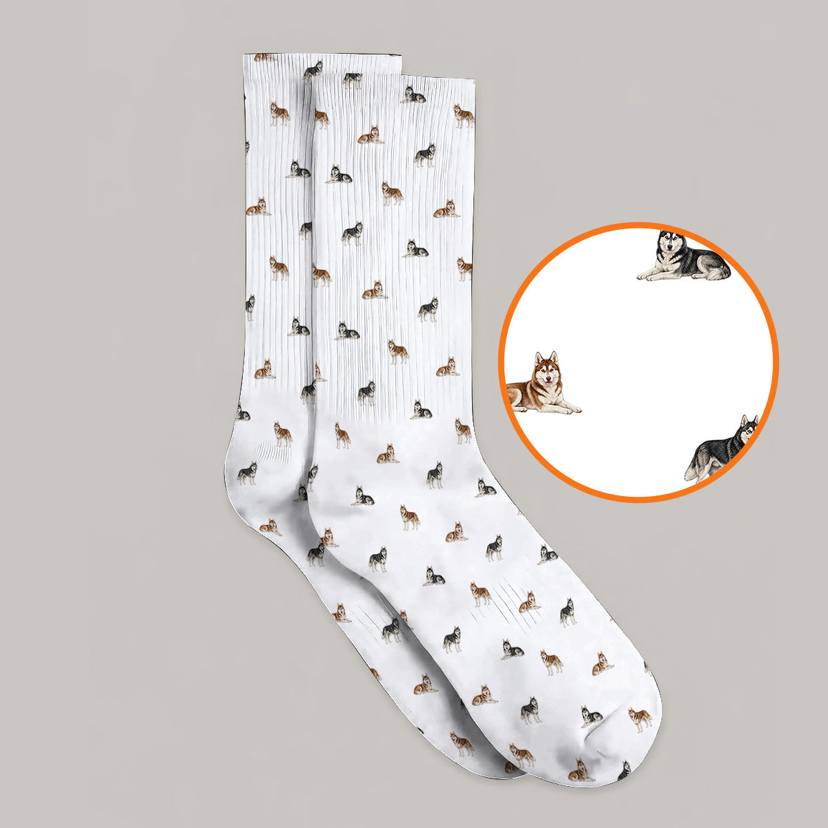 Funny Husky Sibir Golf Socks, Husky Pattern Golf Sock For Golfer, Golf Gift For Dog Lover