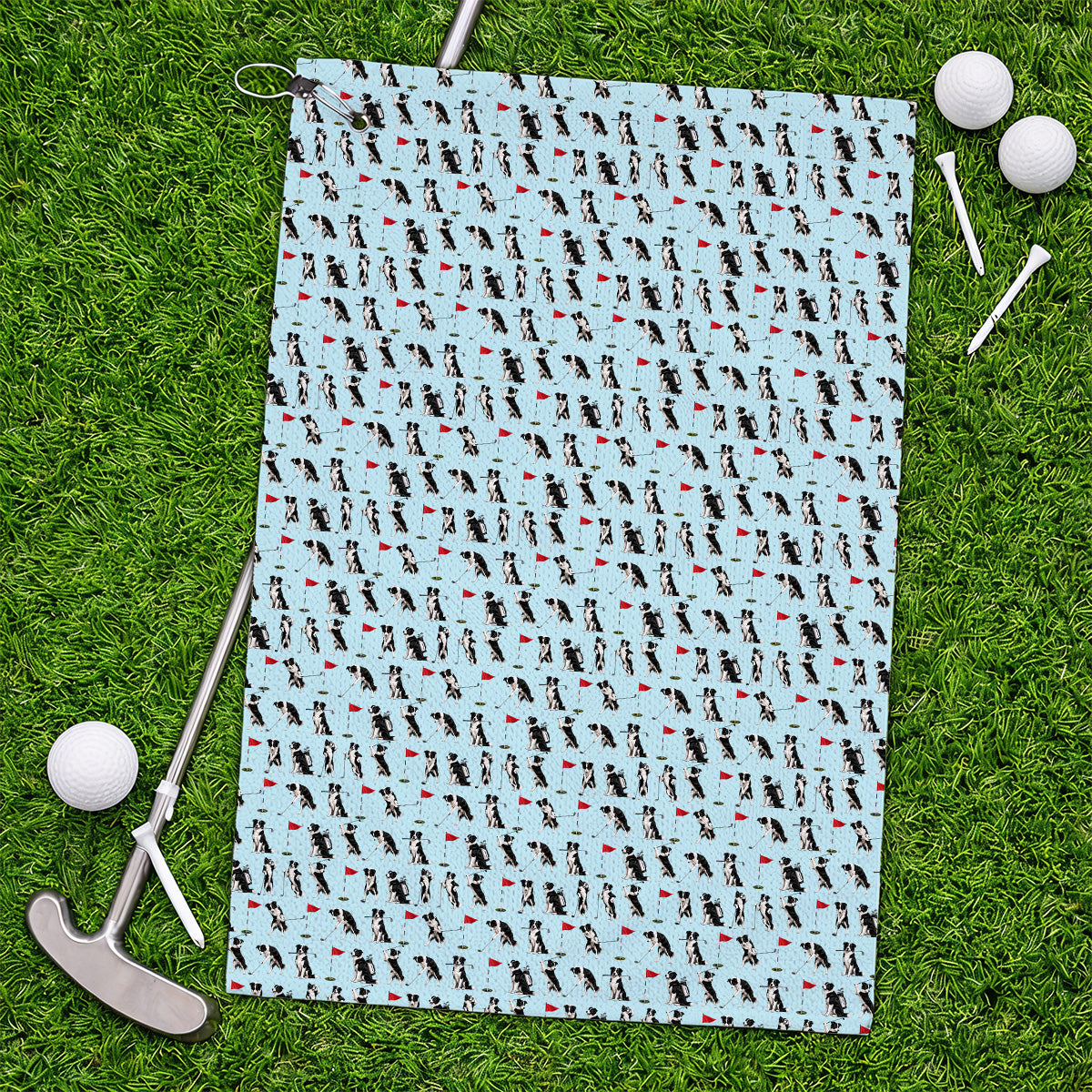Border Collie Golf Towel, Border Collie Pattern Golf Towels for Golfer, Funny Golf GIft For Golfer