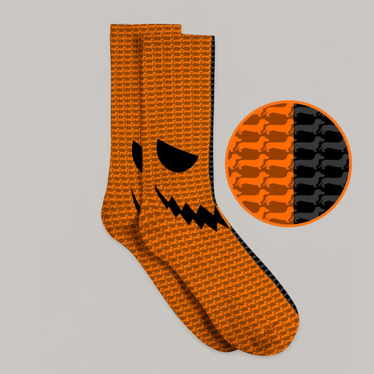 Halloween Dachshund Socks, Crazy Wiener Dog Pattern Golf Sock, Golf Gifr For Golfer