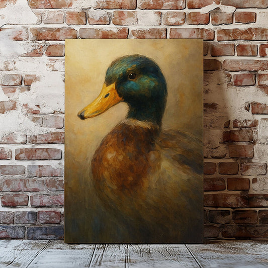 Mallard Duck Canvas, Rustic Waterfowl Wall Art For Hunter, Home Decor For Man Cave