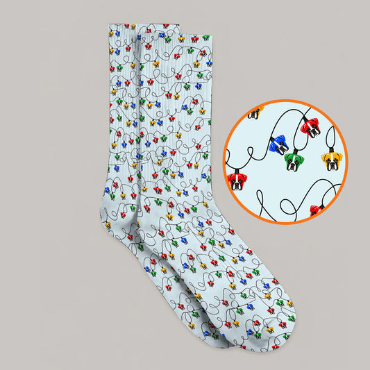 Boxer Dog Golf Socks, Colorful Boxer Pattern Golf Sock, Funny Dog Lover Golf Gift