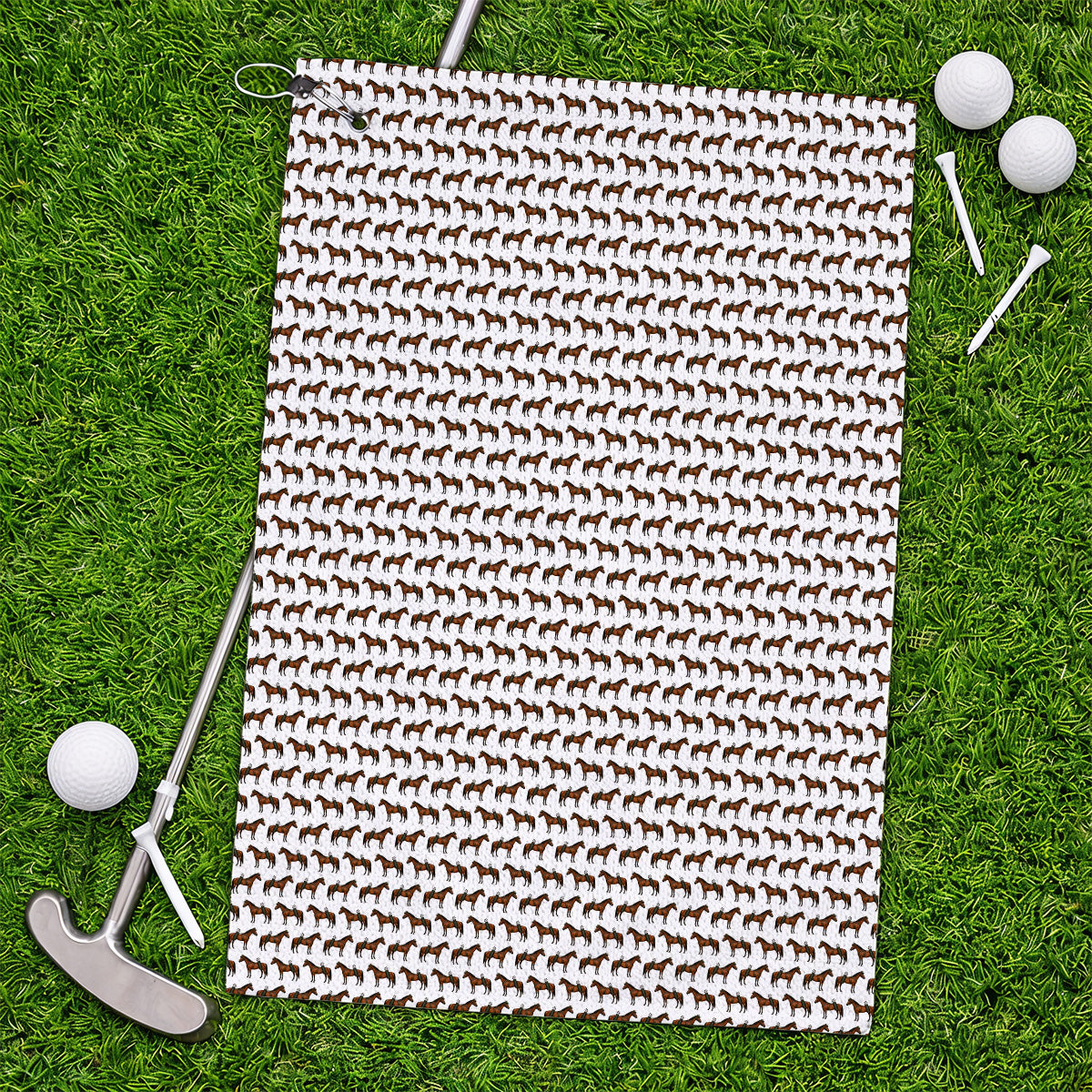 American Quarter Horse Golf Towels, Crazy Horse Pattern Golf Towel, Western Horse Gift for Golfers