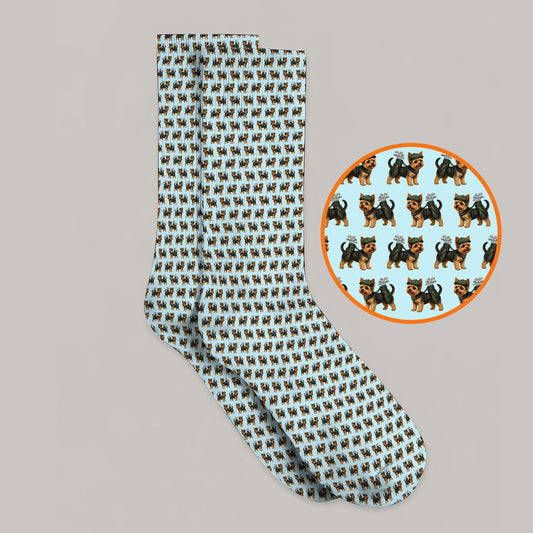 Yorkie Golf Pattern Golf Socks, Yorkshire Terrier Golf Sock, Golf Gift For Golfer