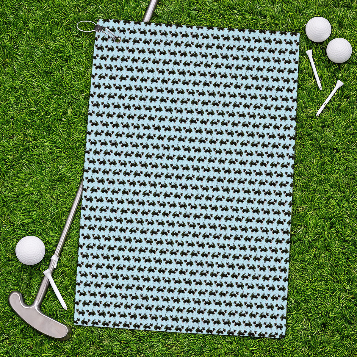 Crazy Boston Terrier Pattern Golf Towels, Boston Terrier Golf Towel, Golf Gift For Golfer
