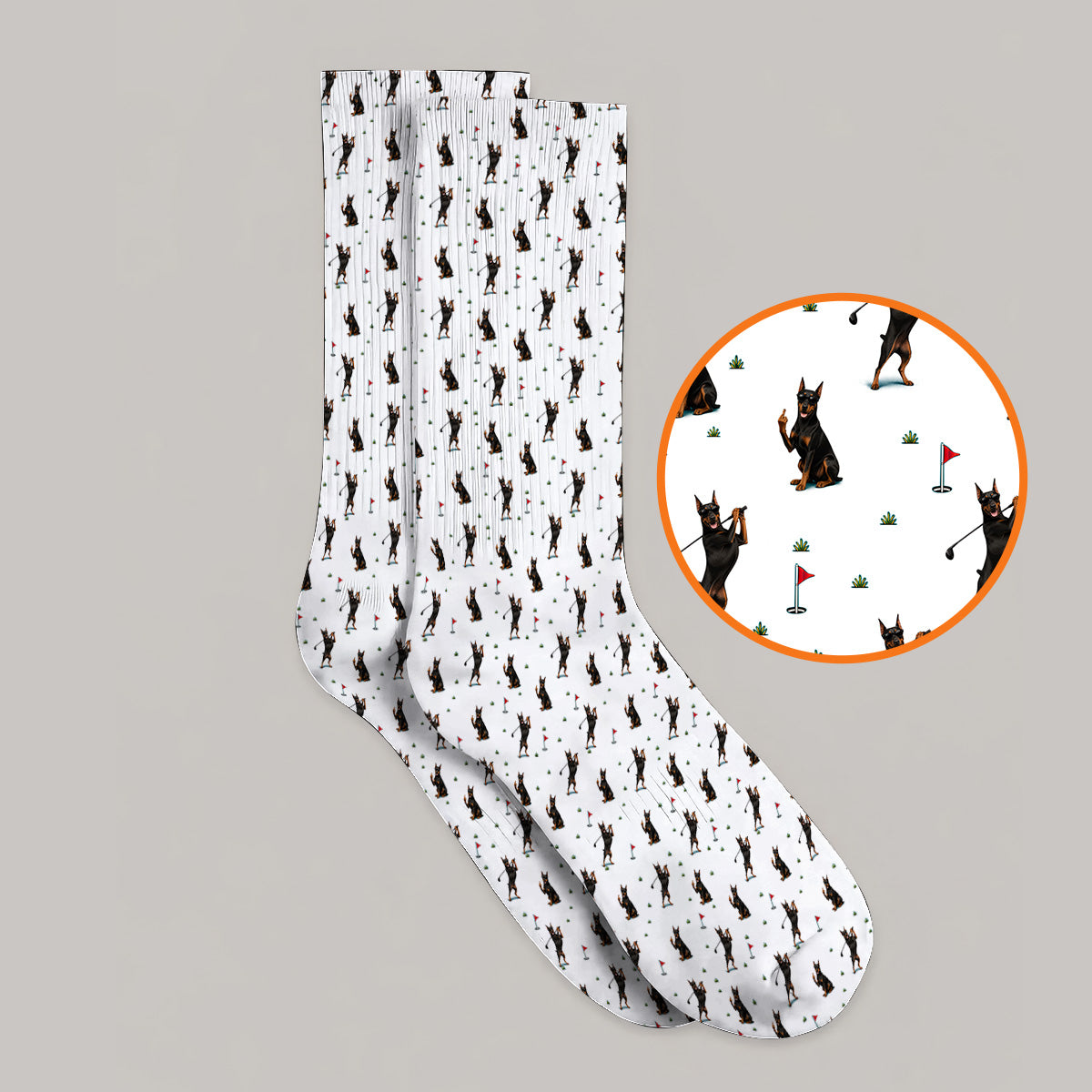 Doberman Golf Towle, Doberman Pattern Golf Towels, Crazy Golf Gift For Men