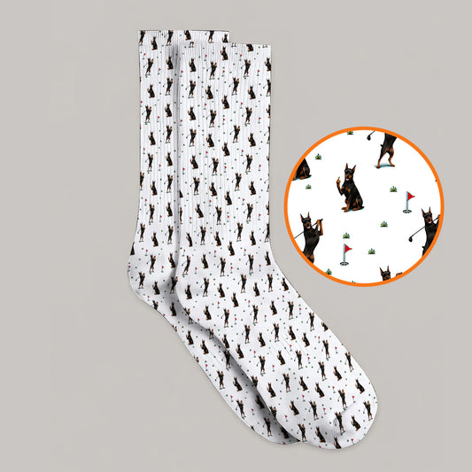 Doberman Golf Towle, Doberman Pattern Golf Towels, Crazy Golf Gift For Men
