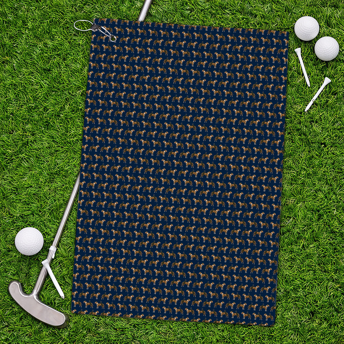 Funny Pit Bull Terrier Golf Towel, Pit Bull Pattern Golf Towels, Golf Gift for Dog Lovers