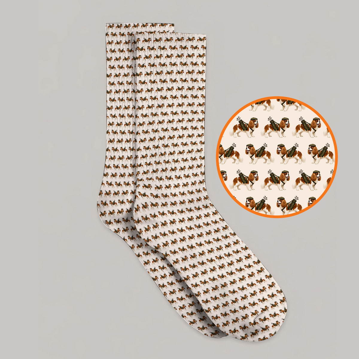 Cavalier King Charles Spaniel Golf Socks, Funny Cavalier Golf Sock, Golf Gift For Dog Lovers