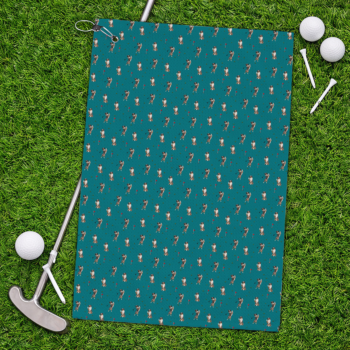 Australian Shepherd Golf Towels, Blue Merle Aussie Pattern Golf Towel, Golf Gift For Golfer