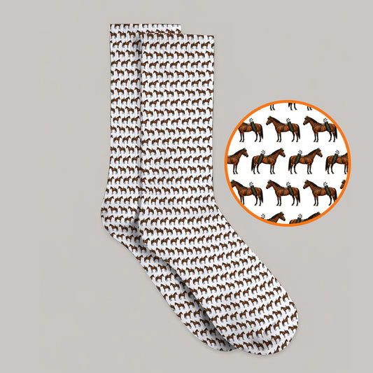 American Quarter Horse Golf Sock, Crazy Horse Pattern Golf Socks, Western Horse Gift for Golfers