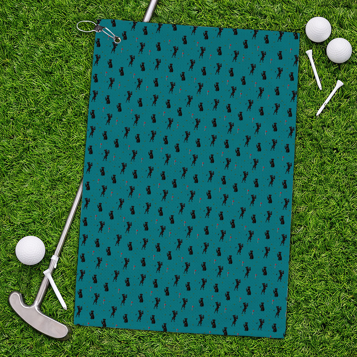 Cane Corso Middle Finger Golf Towel, Black Cane Corso Golf Pattern Towels for Dog Lovers, Funny Golf Gift for Golfers