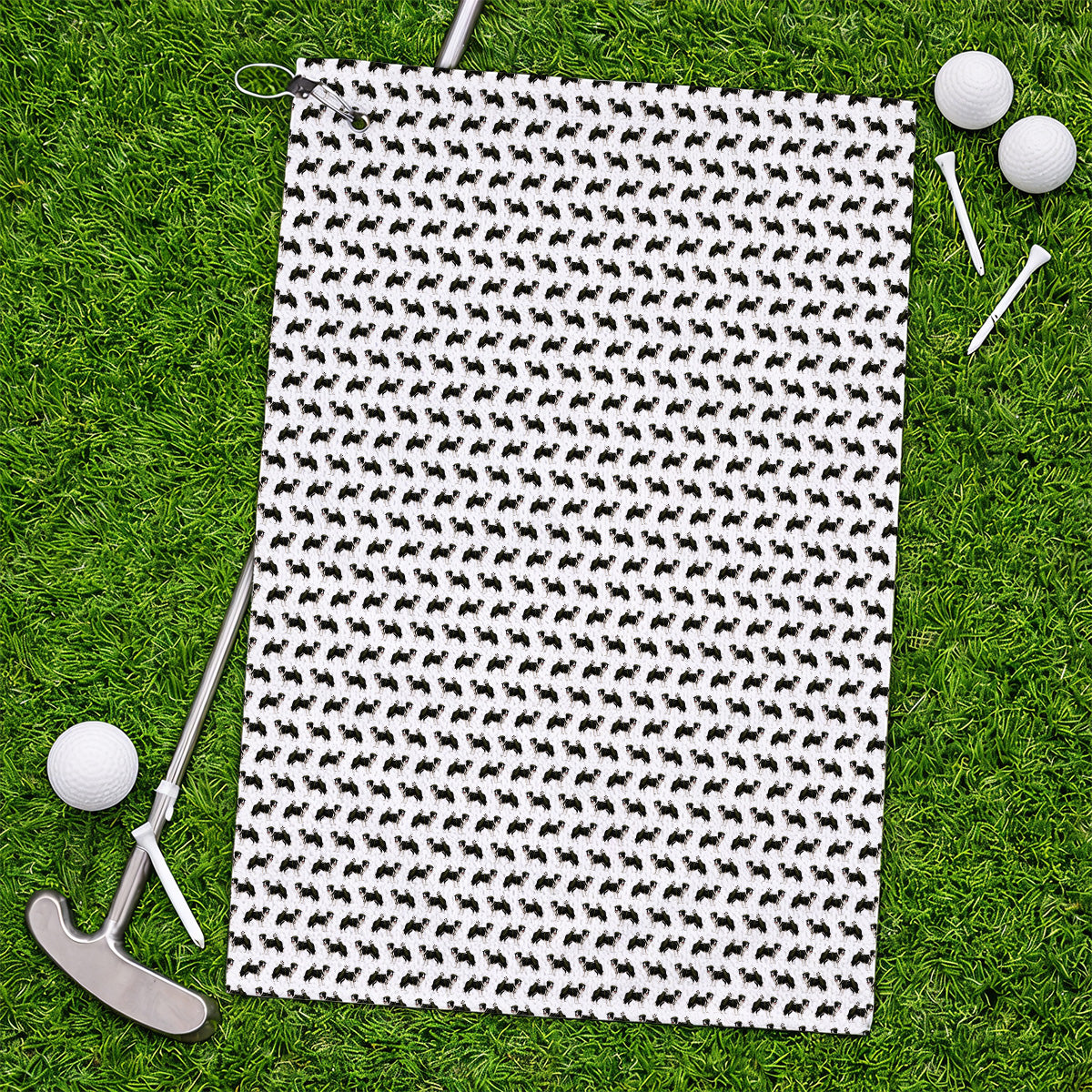 Funny Border Collie Golf Towel, Border Collie Pattern Golf Towels for Golfer, Dog Lovers Golf Gift