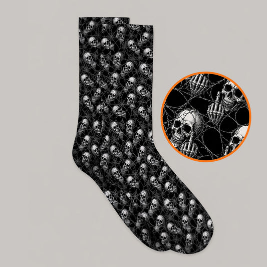 Crazy Skull Pattern Golf Socks, Skeleton Golf Sock, Unique Golf Gift For Golfer
