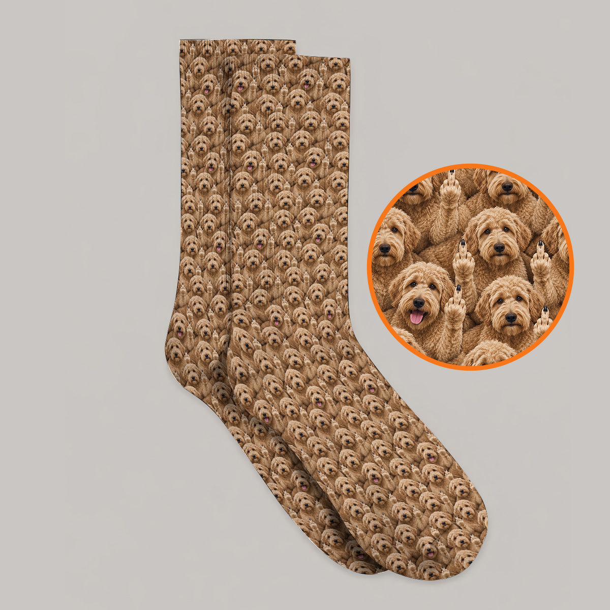 Goldendoodle Golf Socks, Funny Dog Pattern Golf Sock, Golf Gift For Golfers
