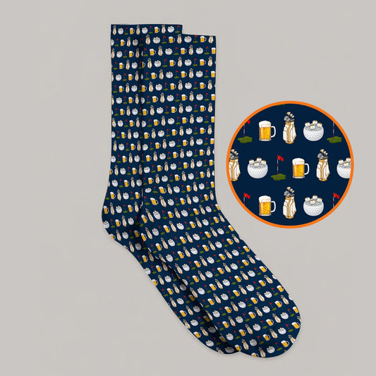 Crazy Beer Pattern Golf Sock, Beers Golf Socks, Golf Gift For Golfer