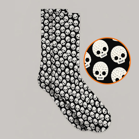 Crazy Skeleton Golf Socks, Skeleton Pattern Golf Sock, Golf Gift For Golfer