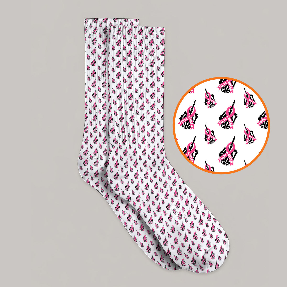 Breast Cancer Awareness Golf Socks, Pink Ribbon Pattern Golf Sock For Breast Cancer Support, Golf Gift For Golfer