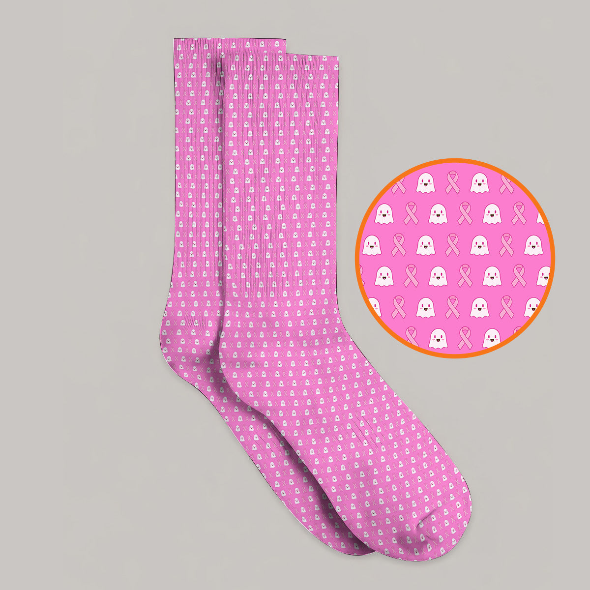 Breast Cancer Awareness Golf Socks, In October We Wear Pink Pattern Golf Sock, Pink Ribbon Golf Gift for Breast Cancer Support
