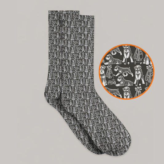 Miniature Schnauzer Golf Sock, Retro Schnauzer Golf Socks, Crazy Golf Gift For Golfer