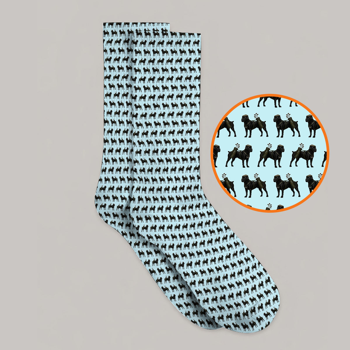 Cane Corso Pattern Golf Socks, Black Cane Corso Golf Sock for Dog Lovers, Crazy Golf Gift for Golfers