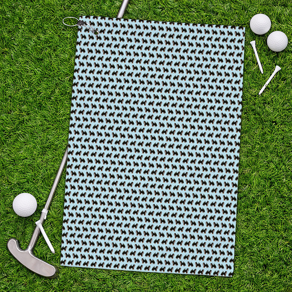 Funny Bernese Mountain Golf Pattern Towels, Bernese Golf Towels For Dog Lover, Golf Gift For Golfer