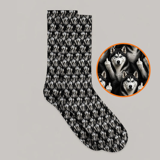 Crazy Husky Sibir Golf Socks, Husky Pattern Golf Sock For Dog Lover, Golf Gift For Golfer