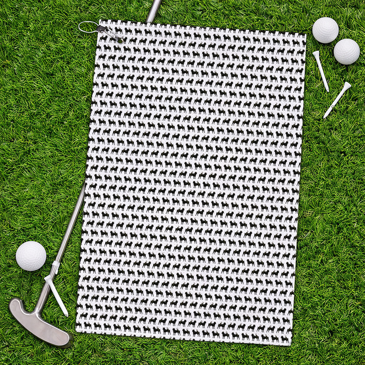 Cane Corso Pattern Golf Towels, Black Cane Corso Golf Towels for Dog Lovers, Crazy Golf Gift for Golfers
