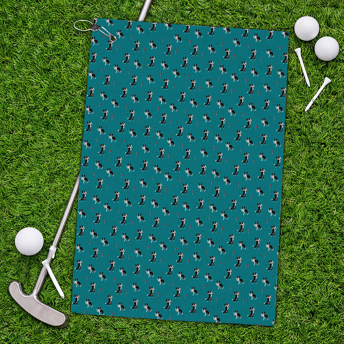 Border Collie Golf Towel, Border Collie Pattern Golf Towels For Golfer, Funny Golf Gift For Dog Lover