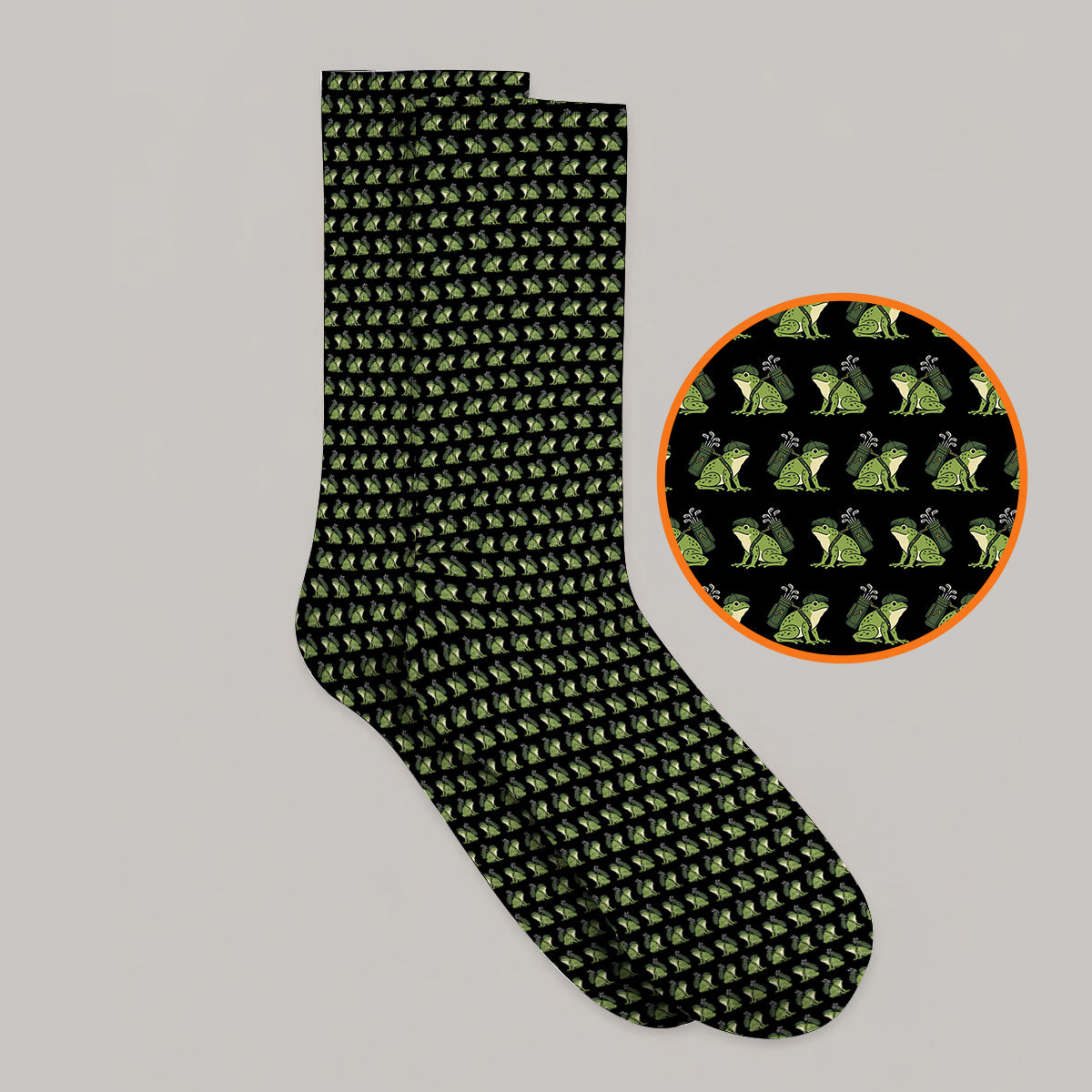 Funny Frog Golf Socks, Cute Frog Pattern Golf Sock, Unique Golf Gift For Golfer