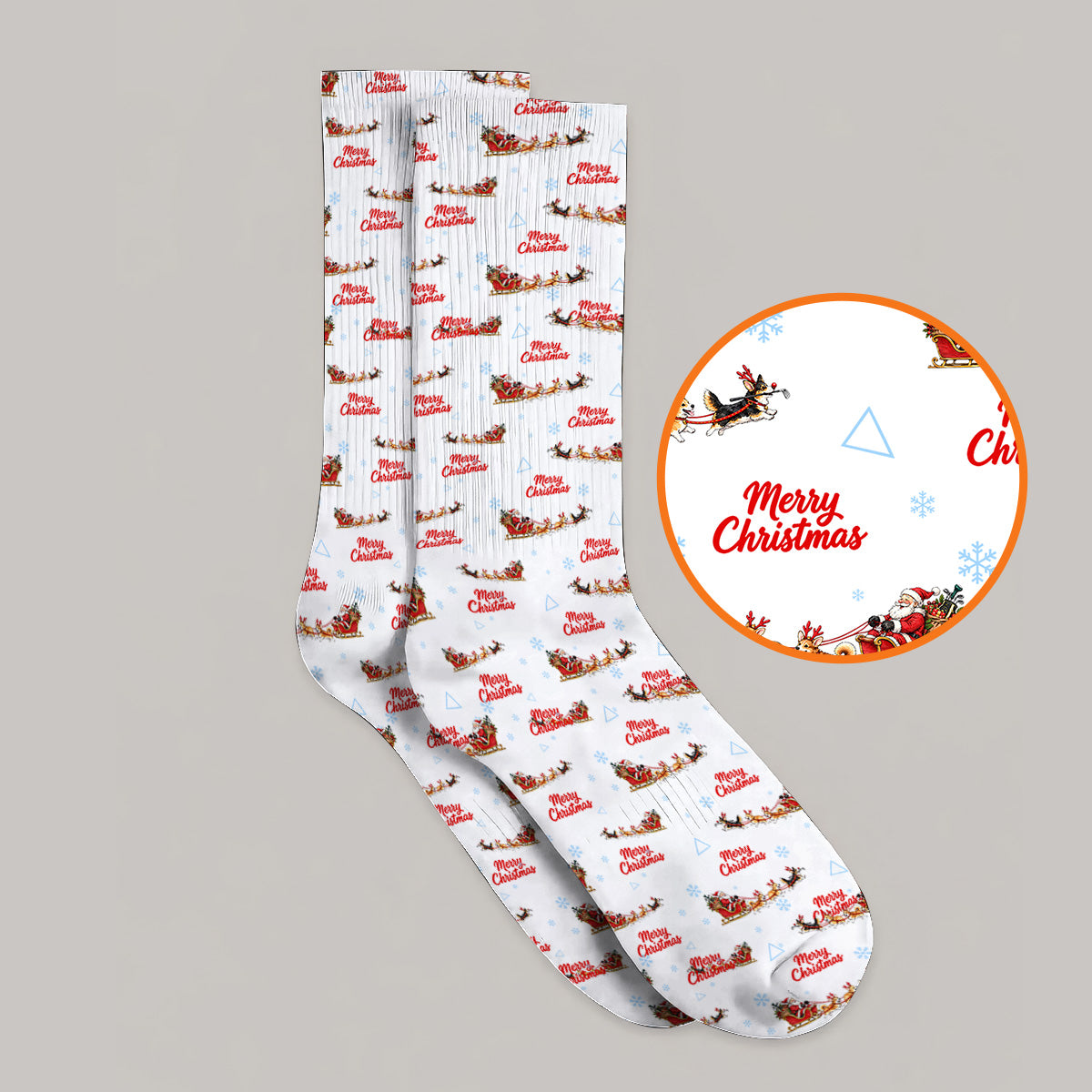 Corgi Christmas Pattern Golf Socks, Funny Corgi Golf Sock, Xmas Golf Gift For Golfers