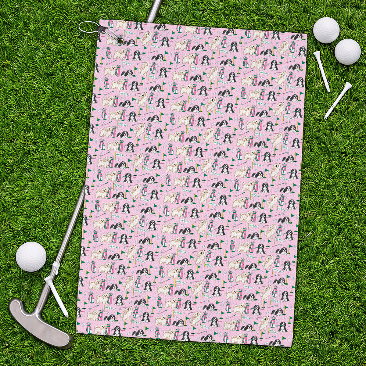 Havanese Pattern Golf Towels, Cute Havanese Golf Towel, Crazy Golf Gift for Golfer