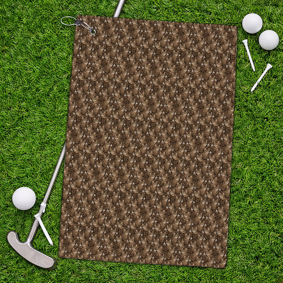Funny Cat Pattern Golf Towels, Cats Golf Towel For Pet Lover, Golf Gift For Golfer