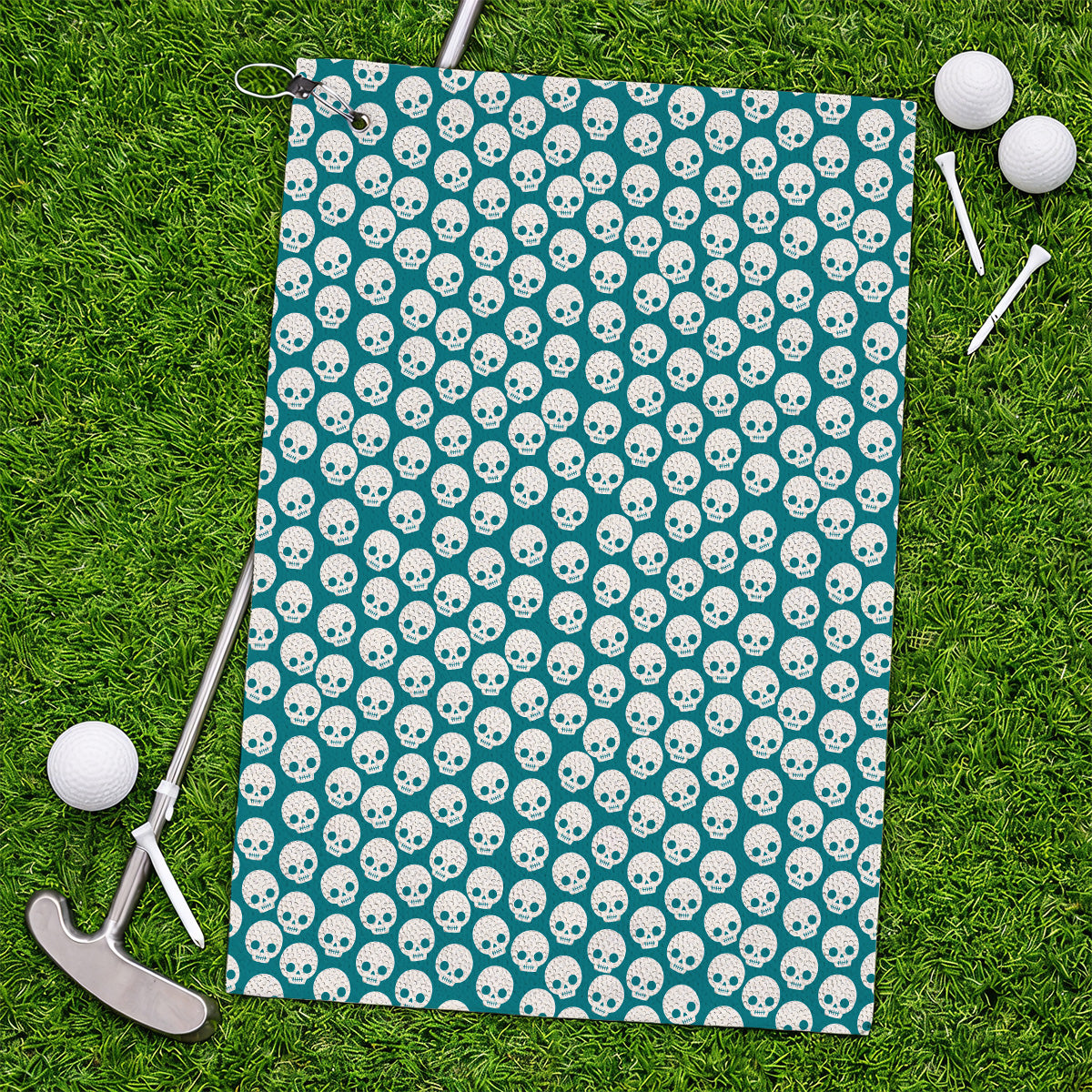 Crazy Skeleton Golf Towel, Skeleton Pattern Golf Towels, Golf Gift For Golfer