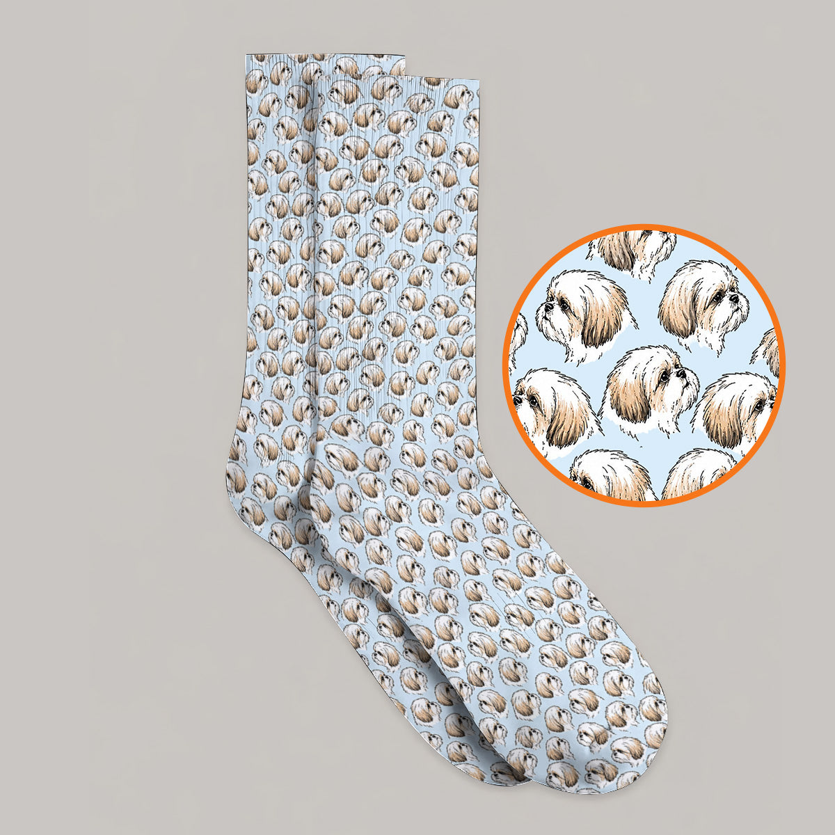 Shih Tzu Golf Socks, Cute Shih Tzu Pattern Golf Sock, Crazy Golf Gift For Dog Lover