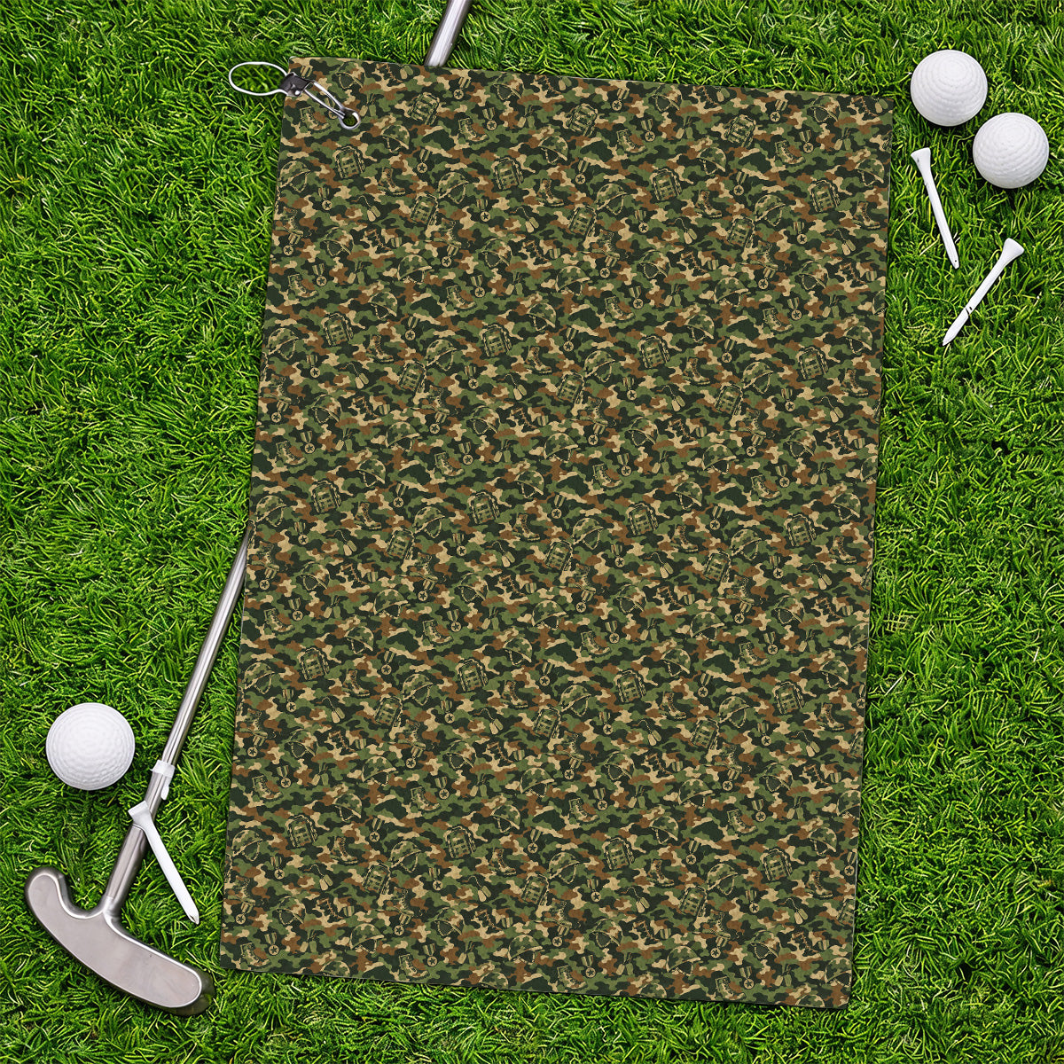 Veteran Camo Golf Towels, Army Camouflage Golf Towel, Golf Gift For Golfers