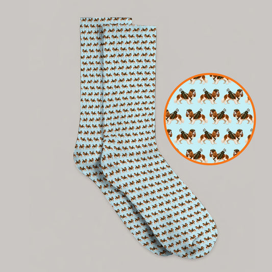 Cavalier King Charles Spaniel Golf Socks, Funny Cavalier Golf Sock, Golf Gift For Dog Lovers