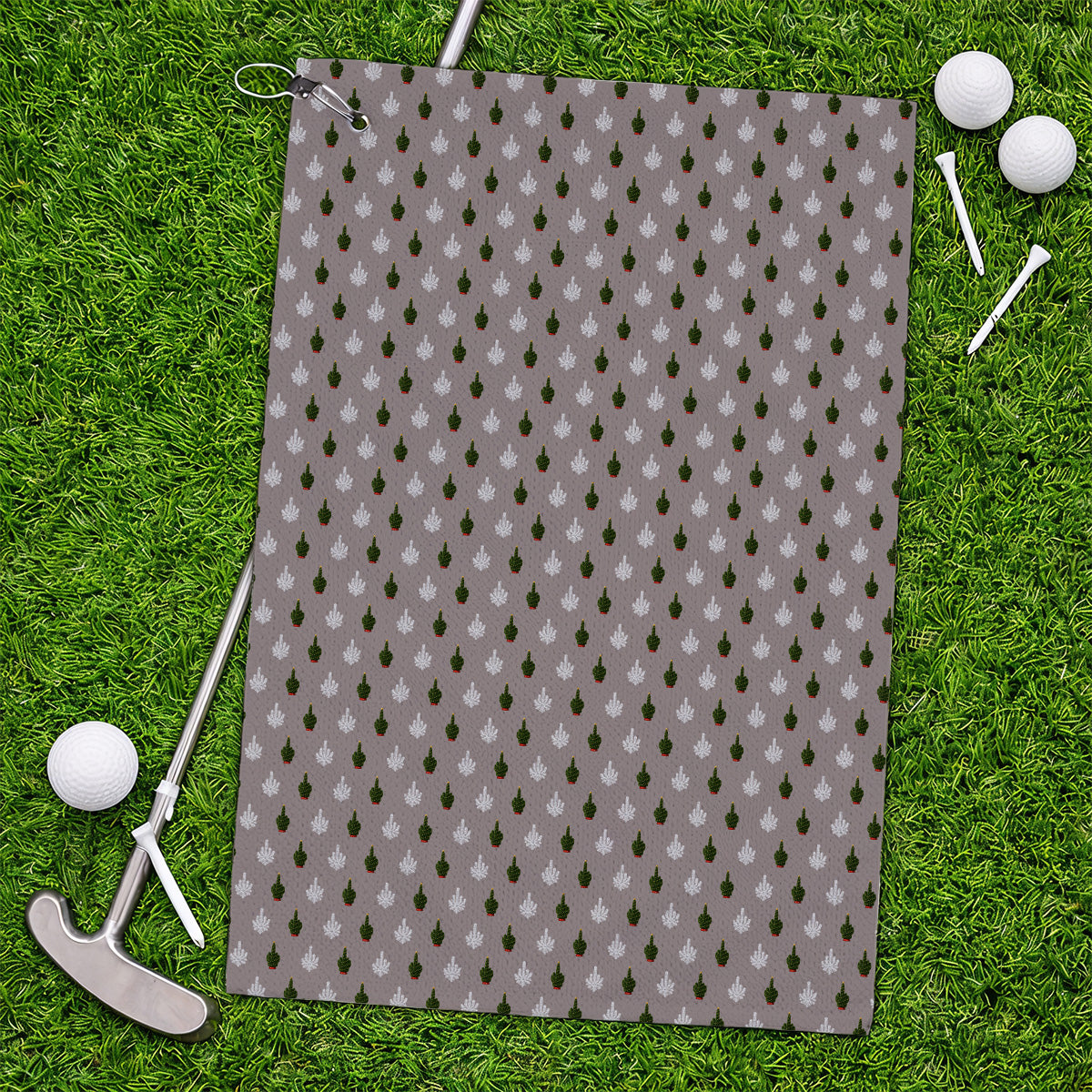 Christmas Tree Pattern Golf Towels, Xmas Golf Towel, Funny Golf Gift For Golfer